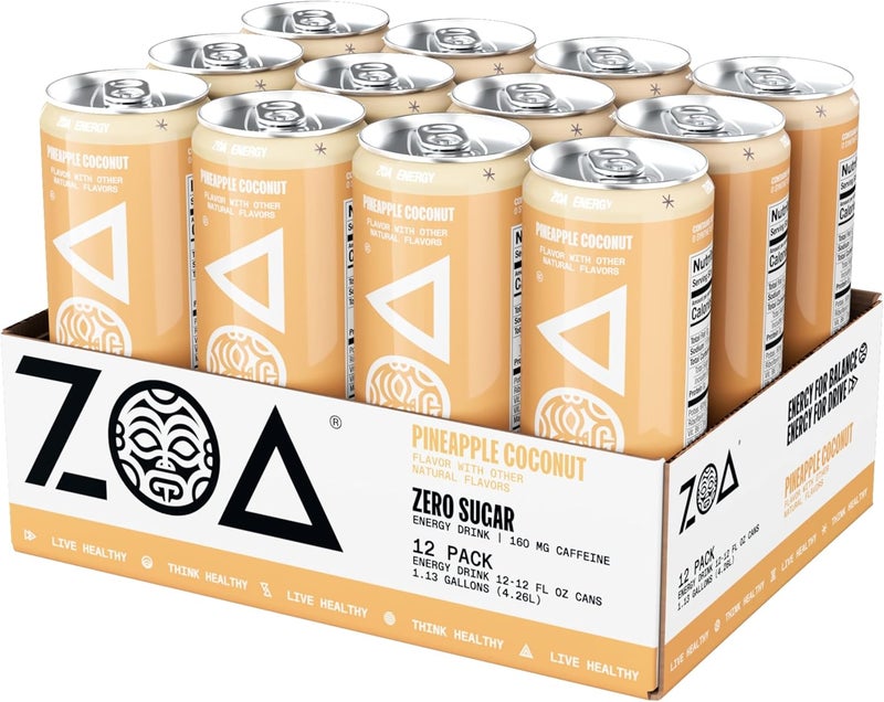 ZOA Zero Sugar Energy Drink - Pineapple Coconut (12-Pack) - Image 5